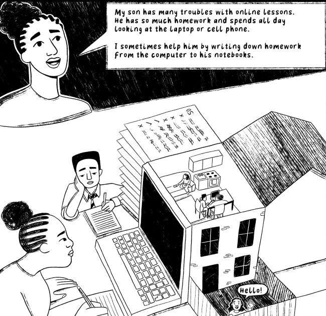 Figure 2: Illustration of Rivkah and Temesghen based on research findings taken from Refugee stories: Education: Obstacles and aspirations